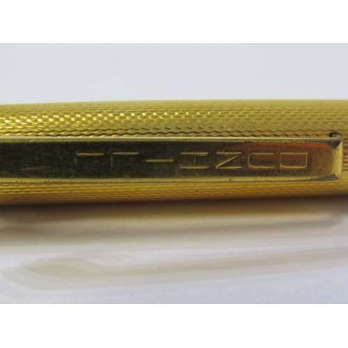 253 - CARTIER, gold plated ballpoint pen inscribed 