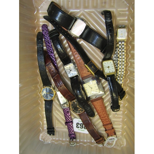 263 - LADY'S & GENTS DRESS WATCHES, 9 assorted wrist watches including Sekonda, also Timex square face wat... 