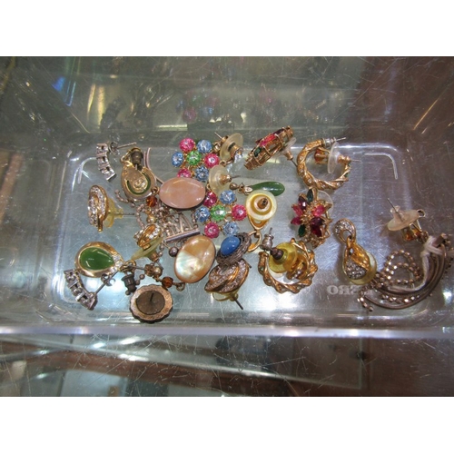 267 - EARRINGS, selection of silver and stoneset earrings, also a Pulsar quartz wrist watch in box