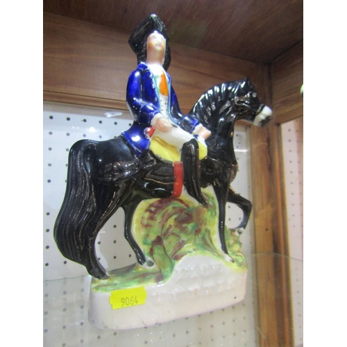 296 - 19th CENTURY STAFFORDSHIRE POTTERY, pair of Dick Turpin and Tom King equestrian figures