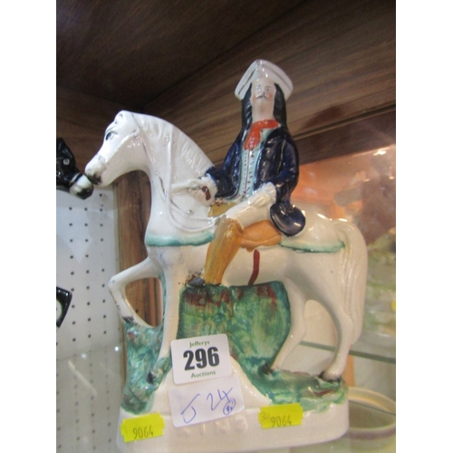 296 - 19th CENTURY STAFFORDSHIRE POTTERY, pair of Dick Turpin and Tom King equestrian figures