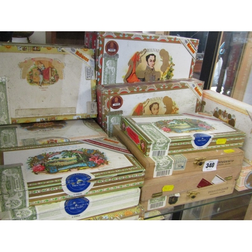 340 - CIGAR BOXES, collection of decorative cigar boxes