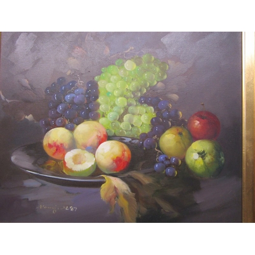 345 - STILL LIFE, signed oil on canvas 