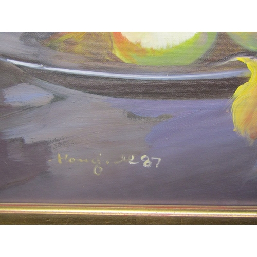 345 - STILL LIFE, signed oil on canvas 