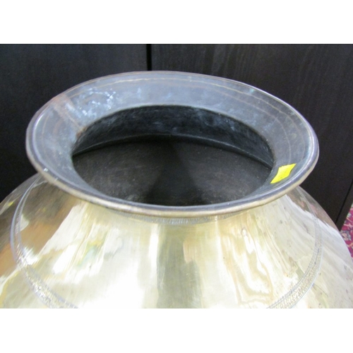 353 - ETHNIC METALWARE, Indian brass circular large cooking pot