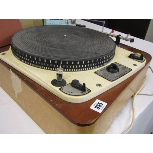 355 - VINTAGE GARRARD RECORD DECK, model no 301