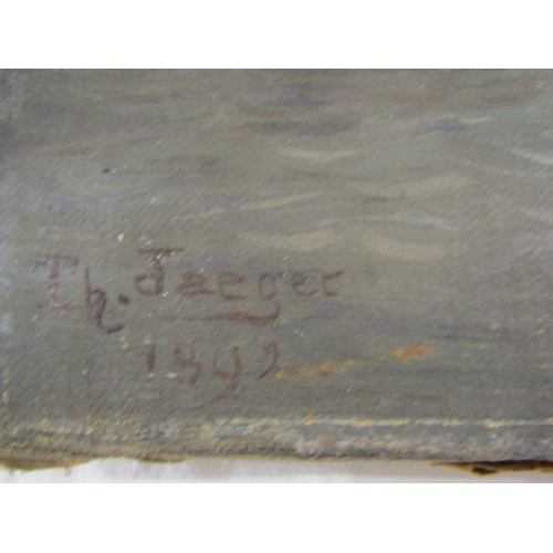 357 - THOMAS JAEGER, signed oil on canvas dated 1892 