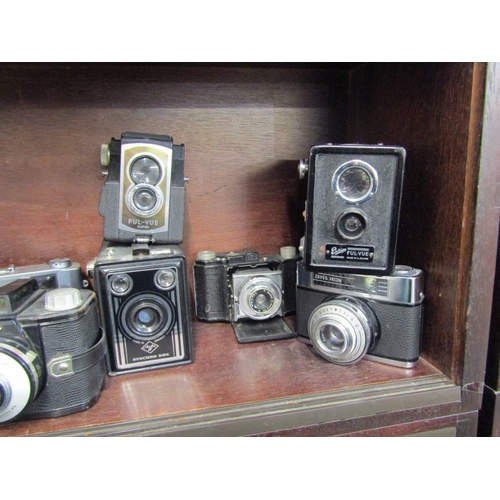 36 - VINTAGE CAMERAS, Ensign Full-view camera, an Agfa Synchro box, Zeiss Ikon Prontor 250LK, Zenit Konic... 