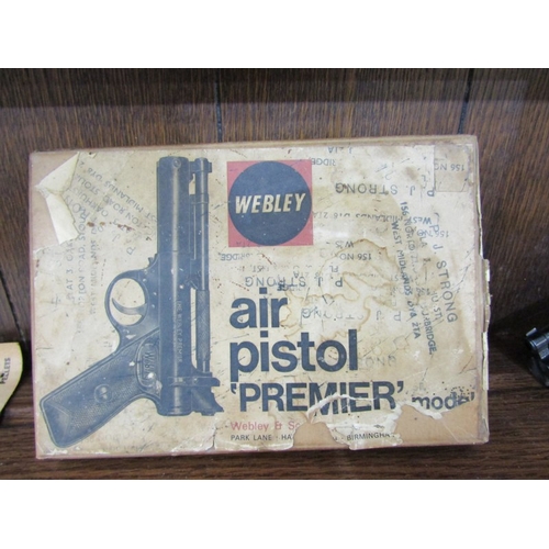 381 - WEBLEY PREMIER AIR PISTOL, with box and some paperwork