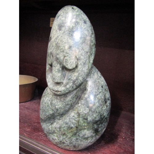 40 - MODERNIST SCULPTURE, carved modernist hardstone figure, entitled