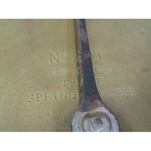 425 - SALTER SPRING BALANCE SCALES, brass faced scales, no 20T, to weigh 200lbs