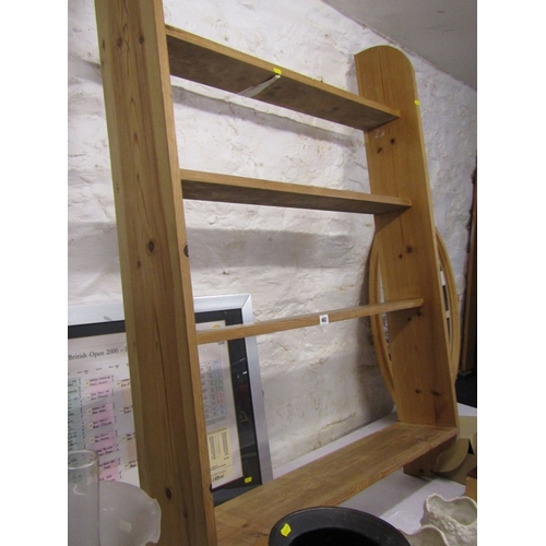 462 - PINE SHELF UNIT, open pine 4 shelf unit, 95cm width, 136cm height