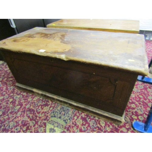 484 - 19th CENTURY PINE CARPENTER'S BOX, lid a/f, 102cm