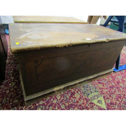 484 - 19th CENTURY PINE CARPENTER'S BOX, lid a/f, 102cm