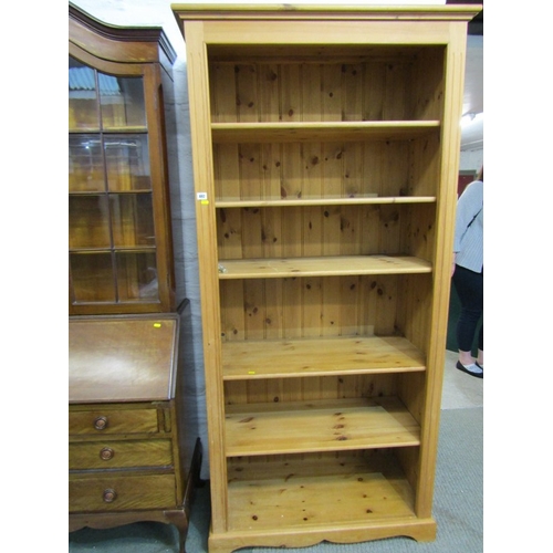 492 - PINE BOOKCASE, modern pine bookcase, fitted 5 adjustable shelves, 97cm width, 200cm height