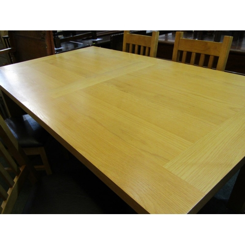 504 - MODERN LIGHT OAK DINING TABLE of rectangular form, with 4 matching chairs, 160cm