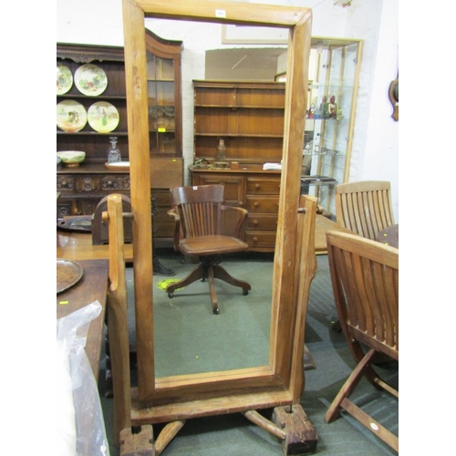 511 - LARGE CHEVAL MIRROR OF RUSTIC DESIGN, 84cm width 170cm height