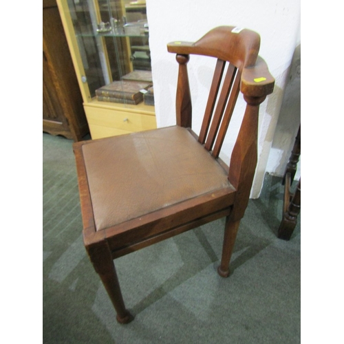 517 - 19th CENTURY CHAIR, beech framed gothic style chair with drop-seat