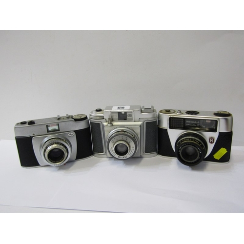 56 - VINTAGE CAMERAS, 12 vintage cameras including a Bilora Bella 66, a Kodak Retinett B, a Petri 7S, Kor... 