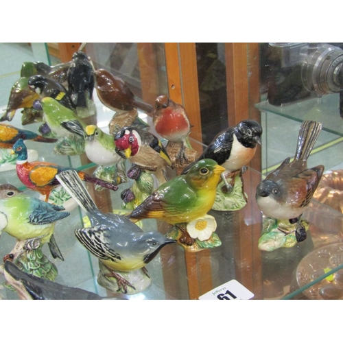 61 - FLOCK OF BESWICK & OTHER BIRD FIGURES, including grey wagtail, nuthatch, bullfinch, also Limoges owl... 