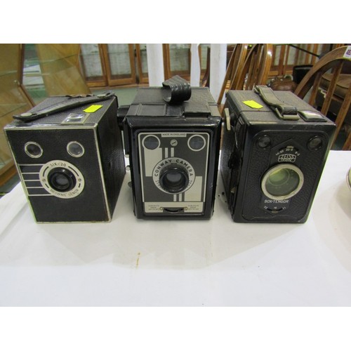 75 - VINTAGE BOXED CAMERAS, 12 vintage boxed cameras including the Kodak Brownie flash B, Kodak  Duaflex,... 