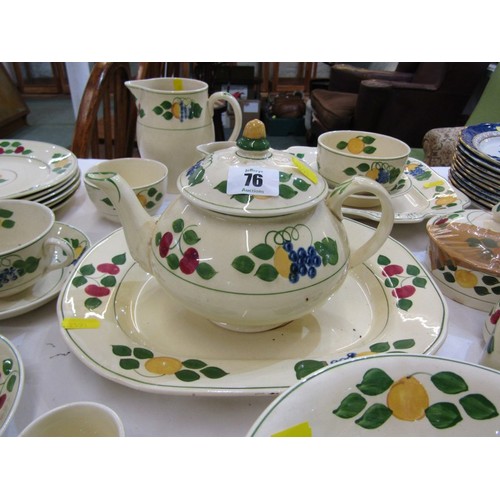 76 - ADAMS TITIAN WARE POTTERY, selection of hand painted tea and dinner ware