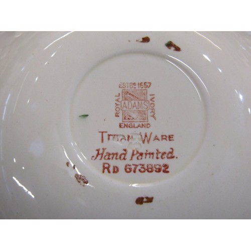 76 - ADAMS TITIAN WARE POTTERY, selection of hand painted tea and dinner ware