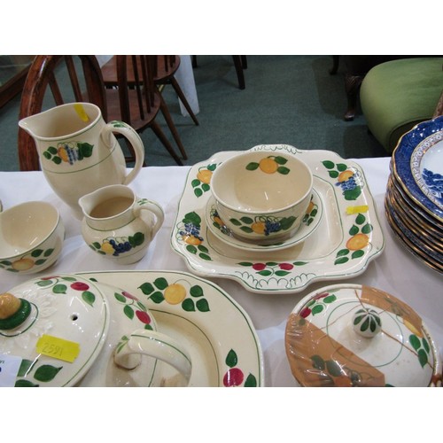 76 - ADAMS TITIAN WARE POTTERY, selection of hand painted tea and dinner ware