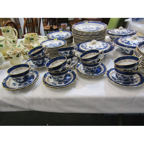 77 - BOOTHS REAL OLD WILLOW, large selection of Booths A8025 Real Old Willow dinner and tea ware includin... 