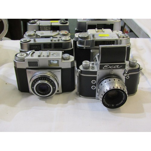 86 - VINTAGE CAMERAS, 12 assorted vintage cameras including a Beirette Junior, a Zeiss Ikon Contessa LK, ... 