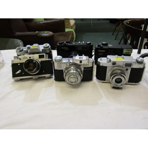 91 - 12 VINTAGE CAMERAS, including Zeiss Ikon, Compur-Rapid, Kodak Compur-Rapid, Retina 1B, Mamiya 35, Co... 