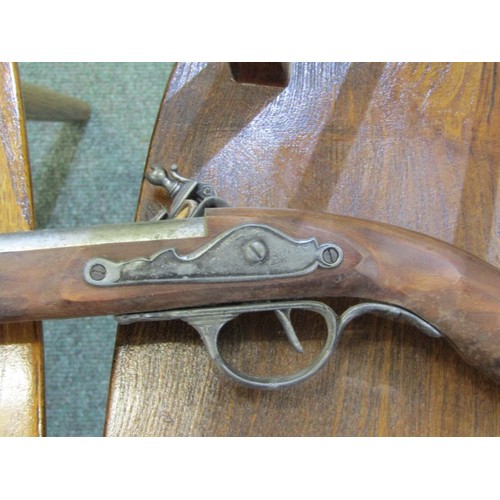 443 - REPLICA FAREARM, a replica Flintlock Musket with working mechanism 105cms long