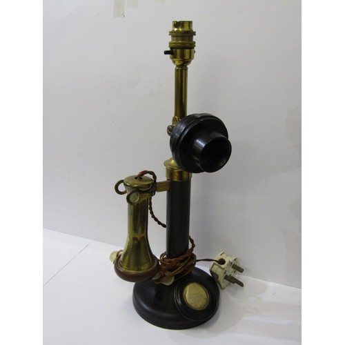 325 - VINTAGE PHONE, early G.P.O. phone/lamp, marked No.2 & 234, together with 3 replica phones. See photo... 