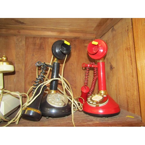 325 - VINTAGE PHONE, early G.P.O. phone/lamp, marked No.2 & 234, together with 3 replica phones. See photo... 