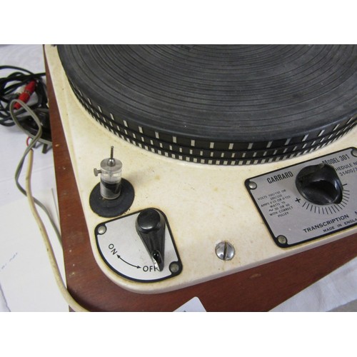 355 - VINTAGE GARRARD RECORD DECK, model no 301