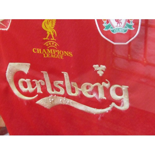 426 - LIVERPOOL CHAMPIONS LEAGUE FINAL DISPLAY, 2005 cased display for the Liverpool Champions League fina... 