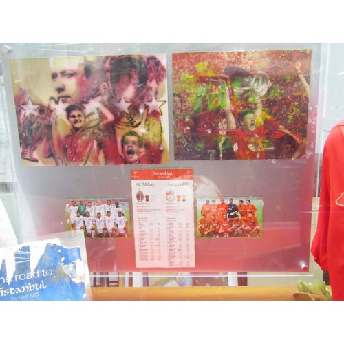 426 - LIVERPOOL CHAMPIONS LEAGUE FINAL DISPLAY, 2005 cased display for the Liverpool Champions League fina... 