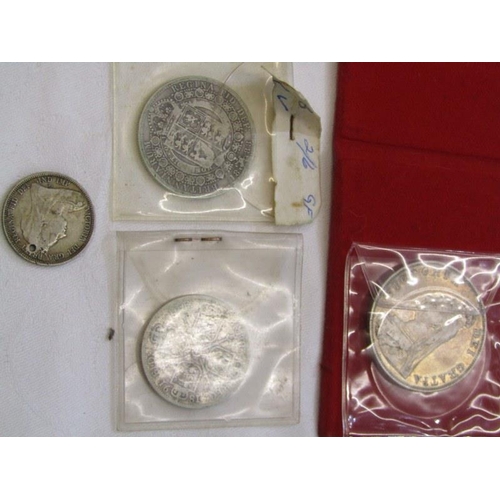 124 - 1888 VICTORIA SILVER DOUBLE FLORIN, 1888 silver half crown & 1891 florin & shilling