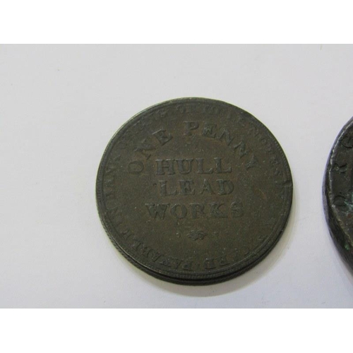 130 - GEORGIAN CARTWHEEL THRUPENCE, also a Hull Leadworks 1812 mining token, collection of 12 Victorian an... 