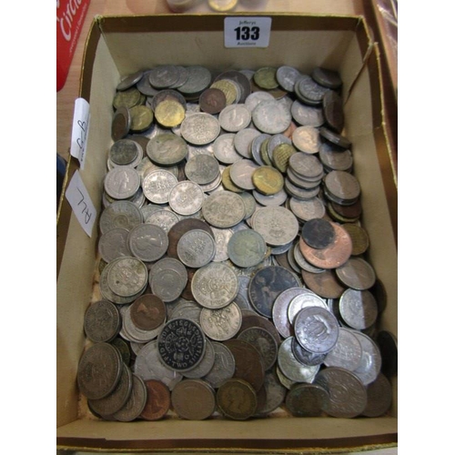 133 - TUB OF GB PRE-DECIMALISED COINS, mainly copper nickel