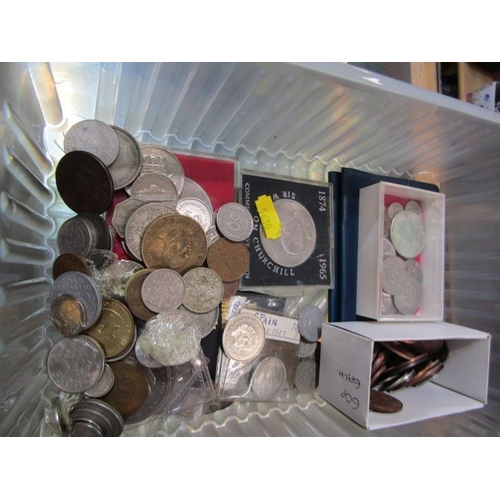 136A - GB & FOREIGN COINS, modern crowns, 2 GB coin sets, small collection of USA plus various GB & foreign... 