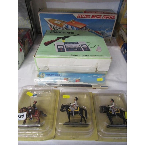 234 - VINTAGE TOYS, boxed Electric Motor Cruiser by Einco, boxed Amstrad Grandstand model 5000 colour vide... 