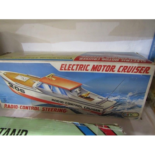 234 - VINTAGE TOYS, boxed Electric Motor Cruiser by Einco, boxed Amstrad Grandstand model 5000 colour vide... 