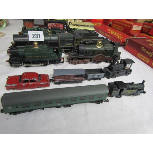 237 - OO GAUGE RAILWAY EQUIPMENT, OO gauge locomotive King George V with tender also further tank wagons, ... 