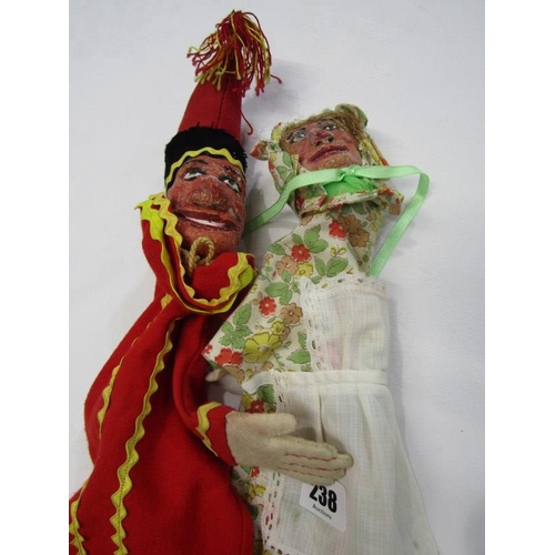 238 - VINTAGE PUNCH & JUDY, collection of Punch and Judy glove puppets, also Preacher, Crocodile, etc, app... 