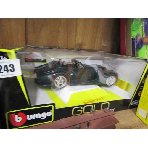 243 - ASSORTED BOXED TOYS ETC. Burago, Morgan, Aero 8,  Model Of Yesteryear no.1 by Lesney, Corgi Aston Ma... 