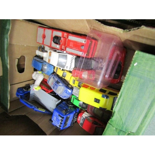 244 - VARIOUS MATCHBOX & OTHER CARS, 3 boxes of various cars in played with condition