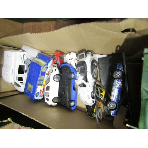 244 - VARIOUS MATCHBOX & OTHER CARS, 3 boxes of various cars in played with condition