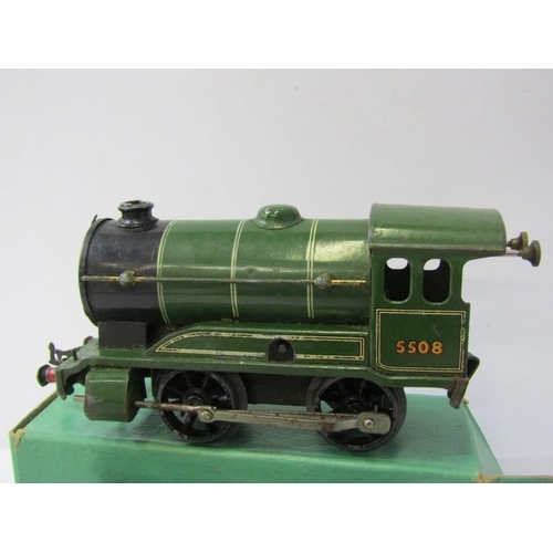 246A - 0 GAUGE RAILWAYS, Hornby 0 gauge clockwork locomotive, together with a Hornby boxed no50 goods van