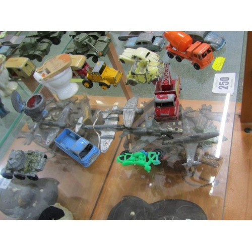 250 - MATCHBOX & LESNEY CARS, including a Lesney Morris Pick-up, Dinky Armoured transporter, Dinky Volkswa... 